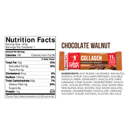 Chocolate Walnut Collagen Bars