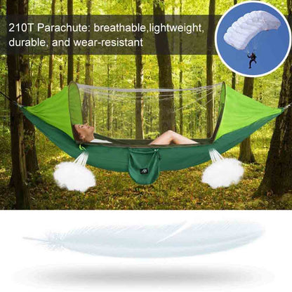 Hammock with Mosquito Net & Tree Straps for 1-2 Person | Parachute Material + Anti-Bug Mesh | 2 Usage