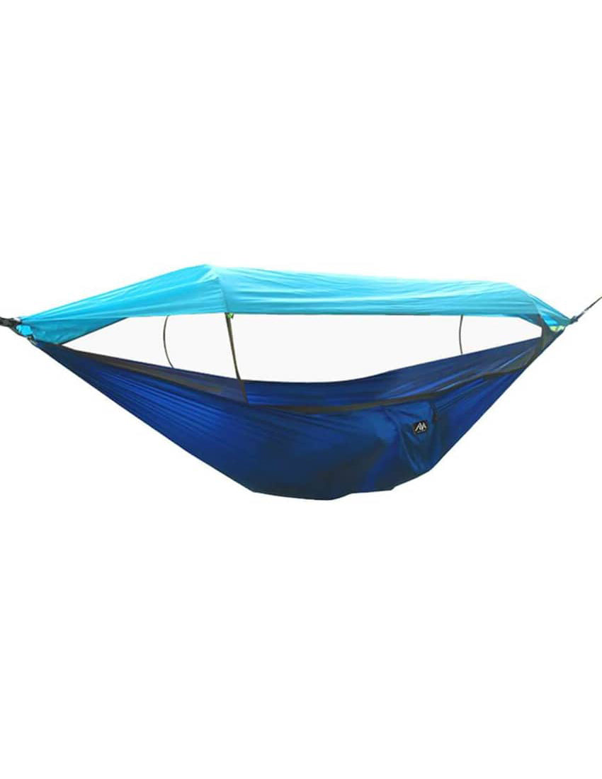 Hammock with Mosquito Net & Sunshade Cloth & Tree Straps for 1-2 Person | Parachute Material + Anti-Bug Mesh