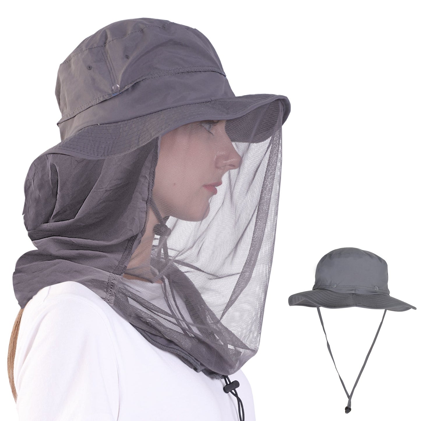 Unisex Mosquito Net Hat with Neck Face Cover