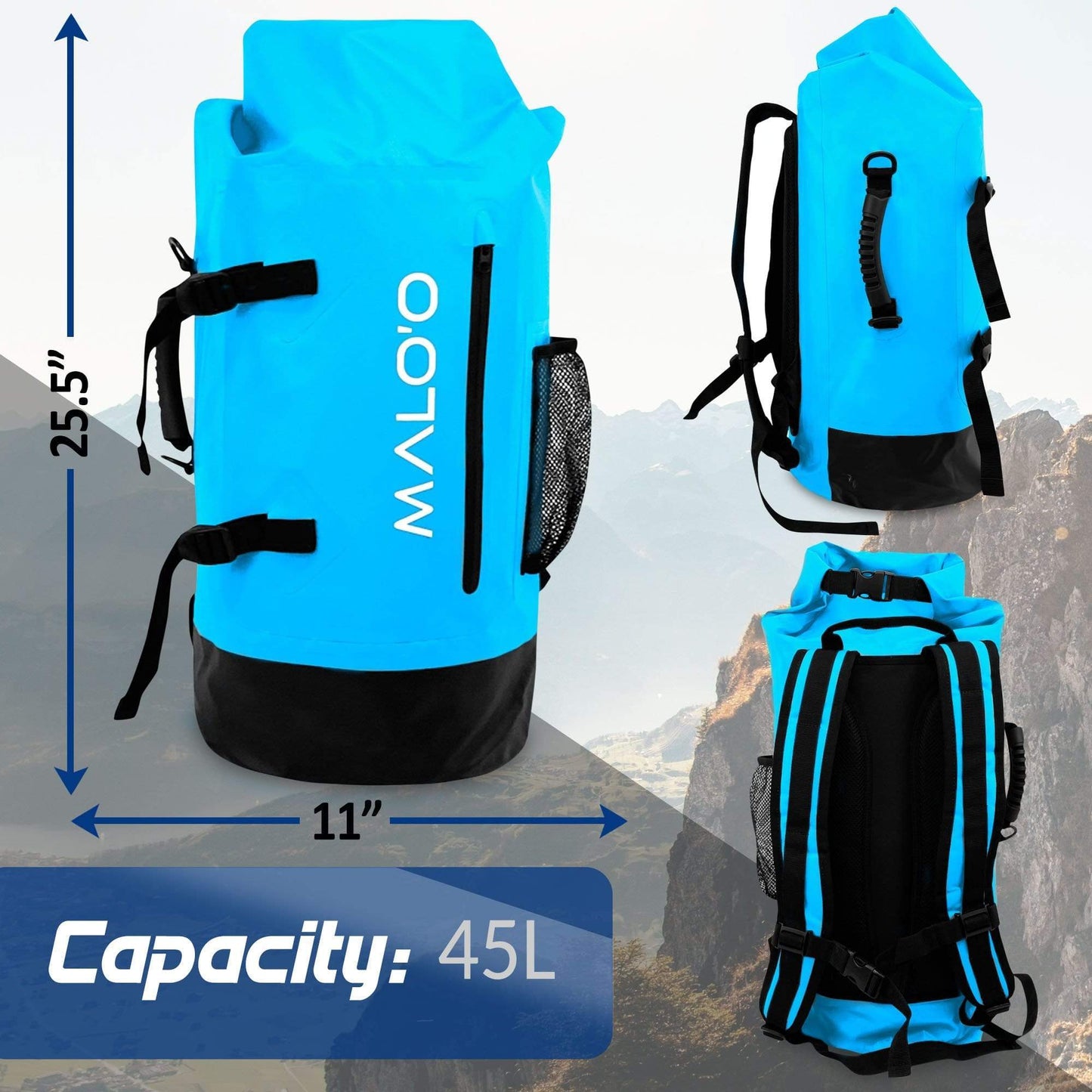 Malo'o DryPack XL Waterproof Backpack - 45 Liters