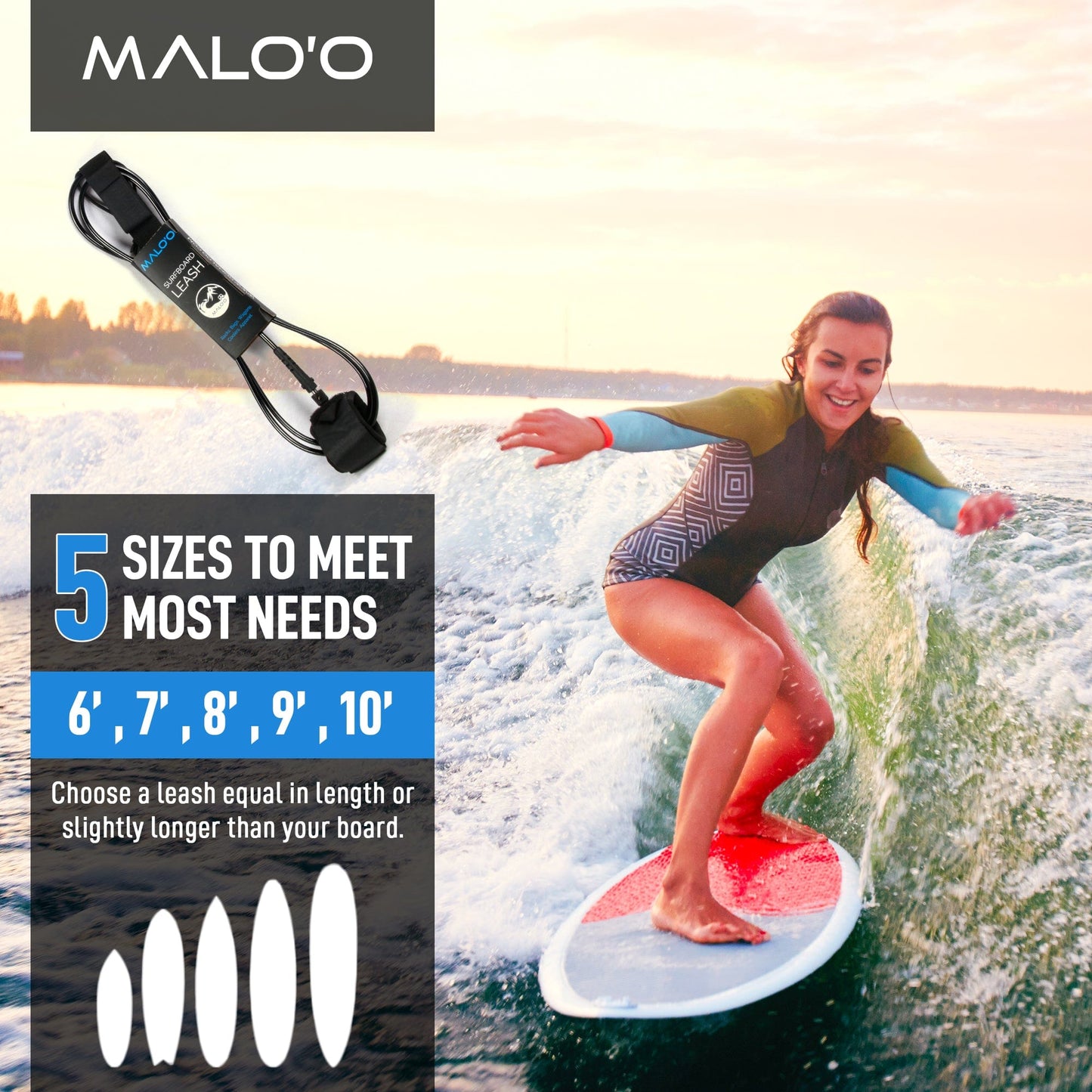 Malo'o Premium Surfboard Leash