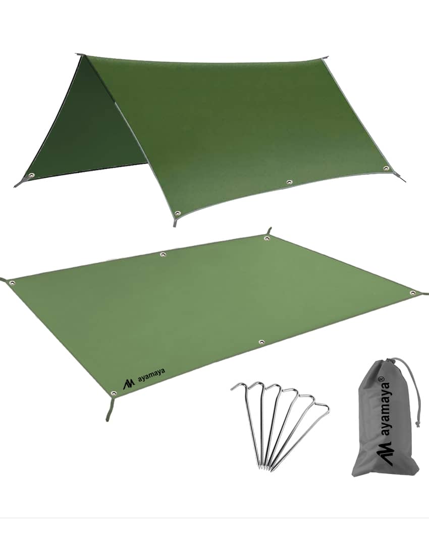 Tent Footprint | PU3000 Waterproof | Family Camping Tent with 6 Tent Stakes